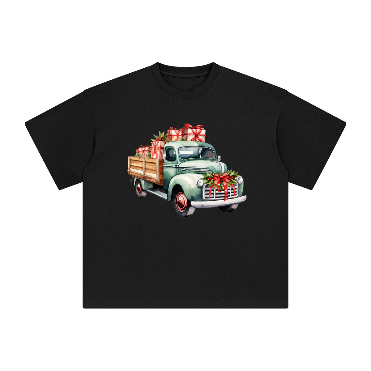 Vintage Christmas Truck Graphic Tee-INNBLAC Fashion Apparel