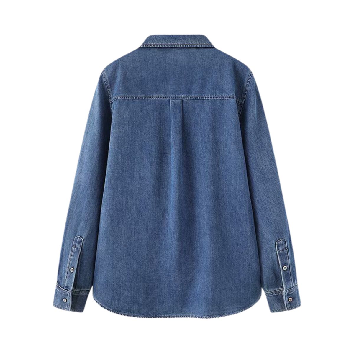 Vestido midi vaquero sin mangas con botones y aberturas en la parte delantera