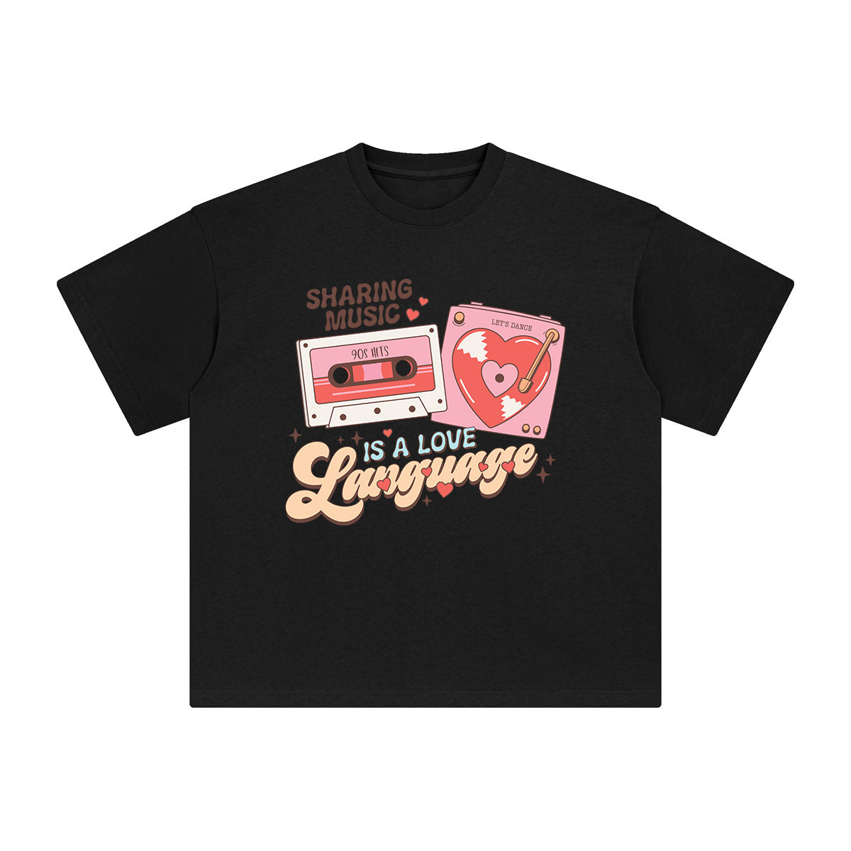 Sharing Music Is Love Language Graphic Tee-INNBLAC Fashion Apparel