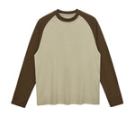 Relaxed Contrasting Colors Raglan Long Sleeve Top 270gsm