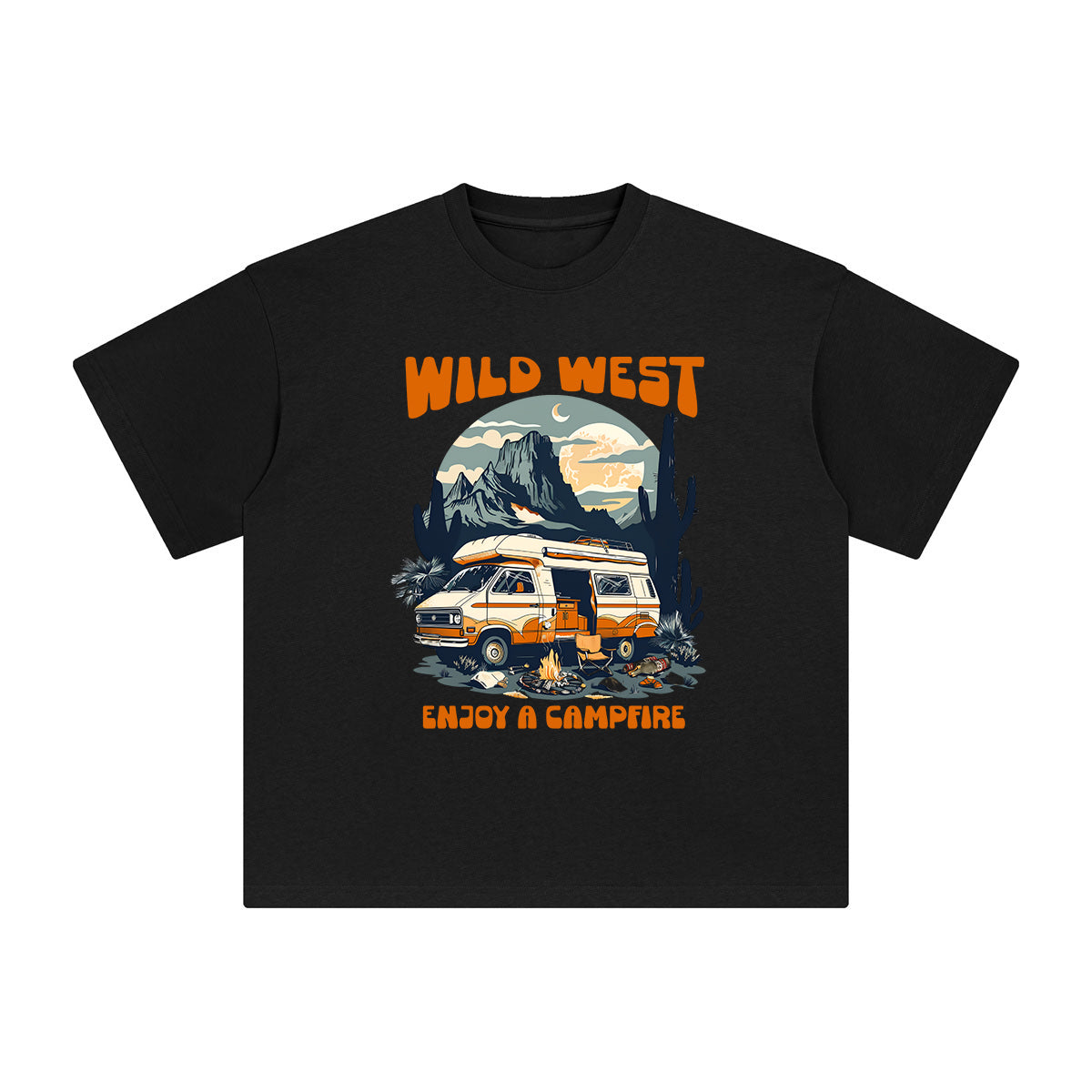 Wild West Enjoy A Campfire Graphic Tee-INNBLAC Fashion Apparel