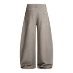 Double-Pleat Baggy Wide-Leg Trousers