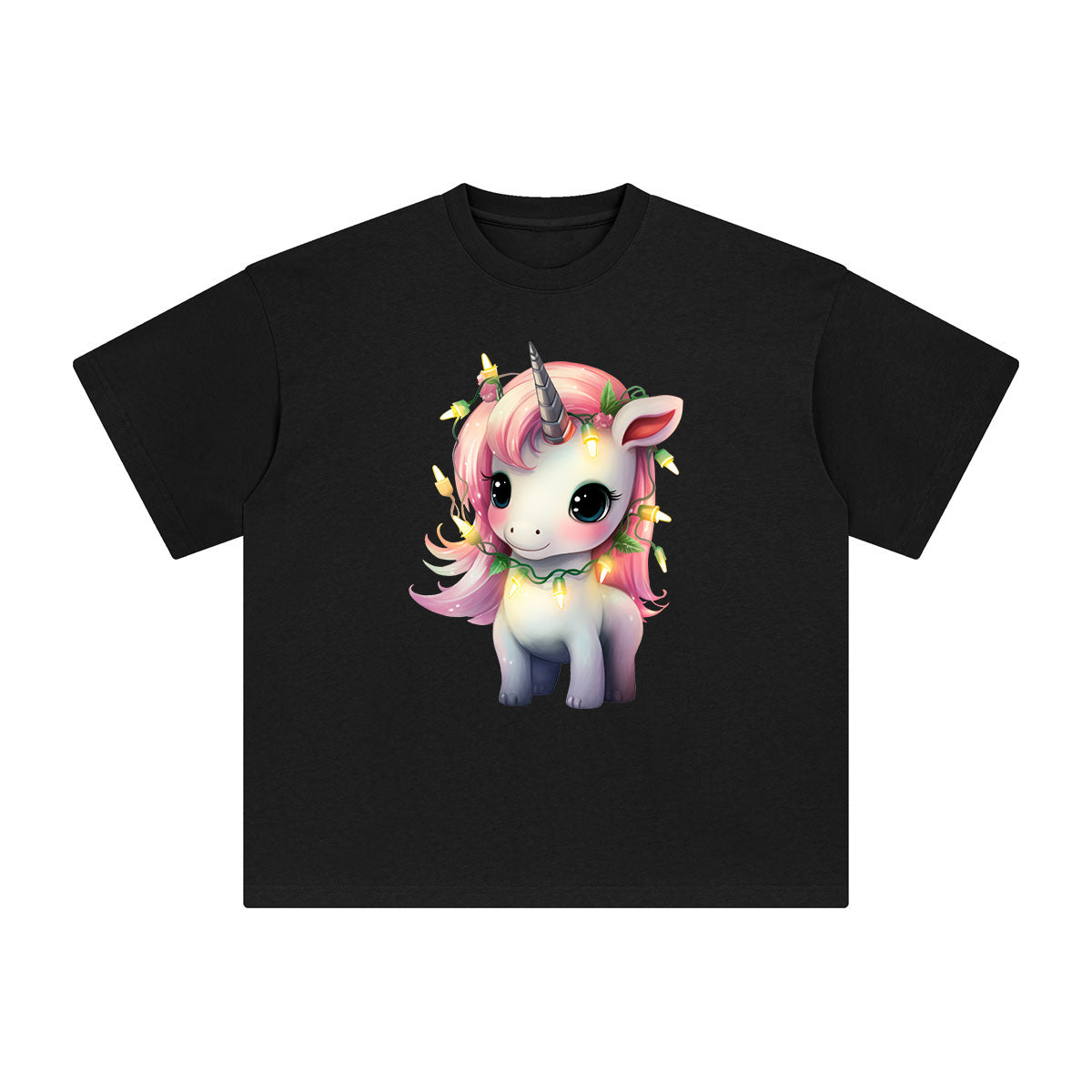 Pastel Christmas Baby Unicorn Graphic Tee-INNBLAC Fashion Apparel