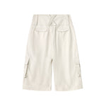 High-Waist Multi-Pocket Cargo Bermuda Shorts