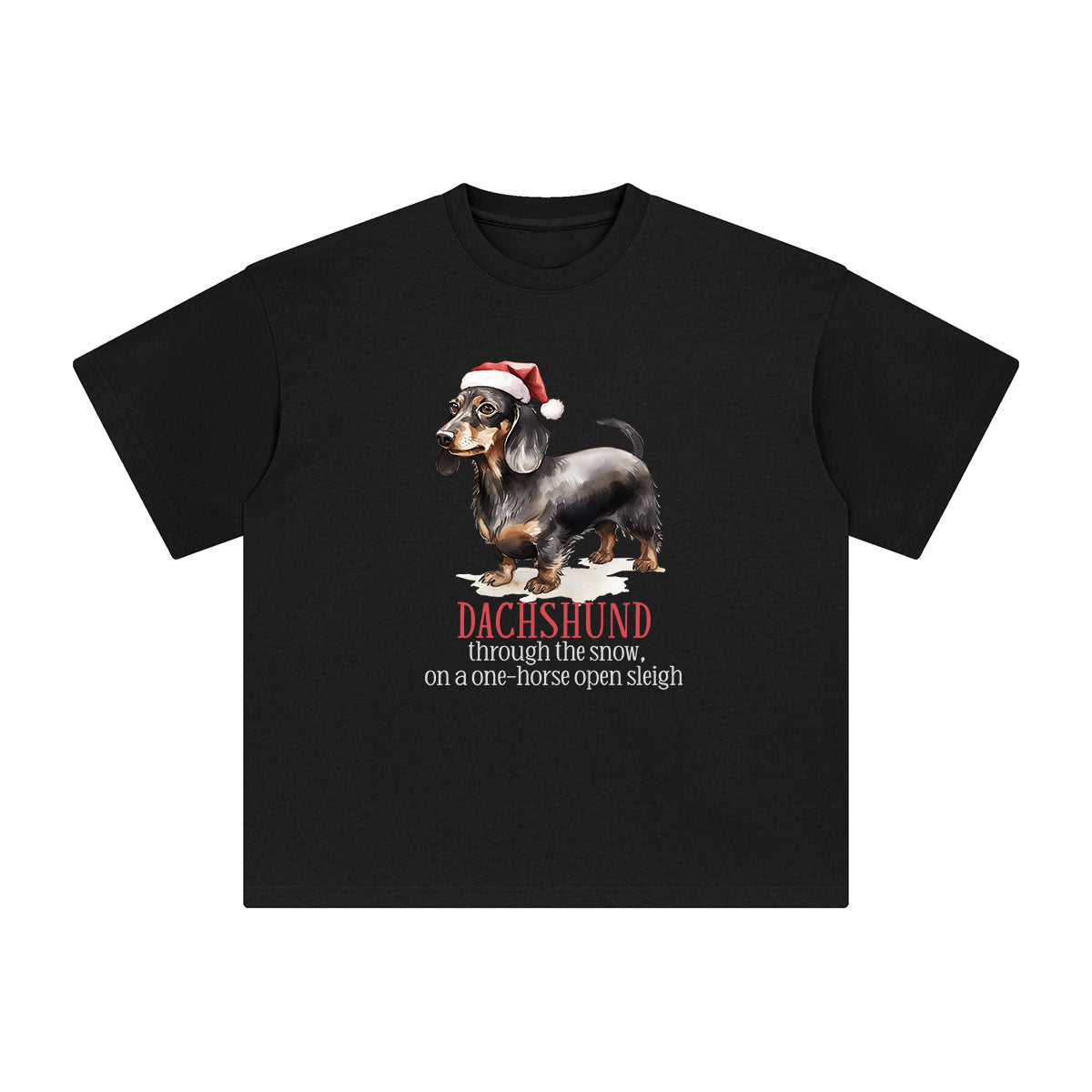 Christmas Dachshund Graphic Tee-INNBLAC Fashion Apparel
