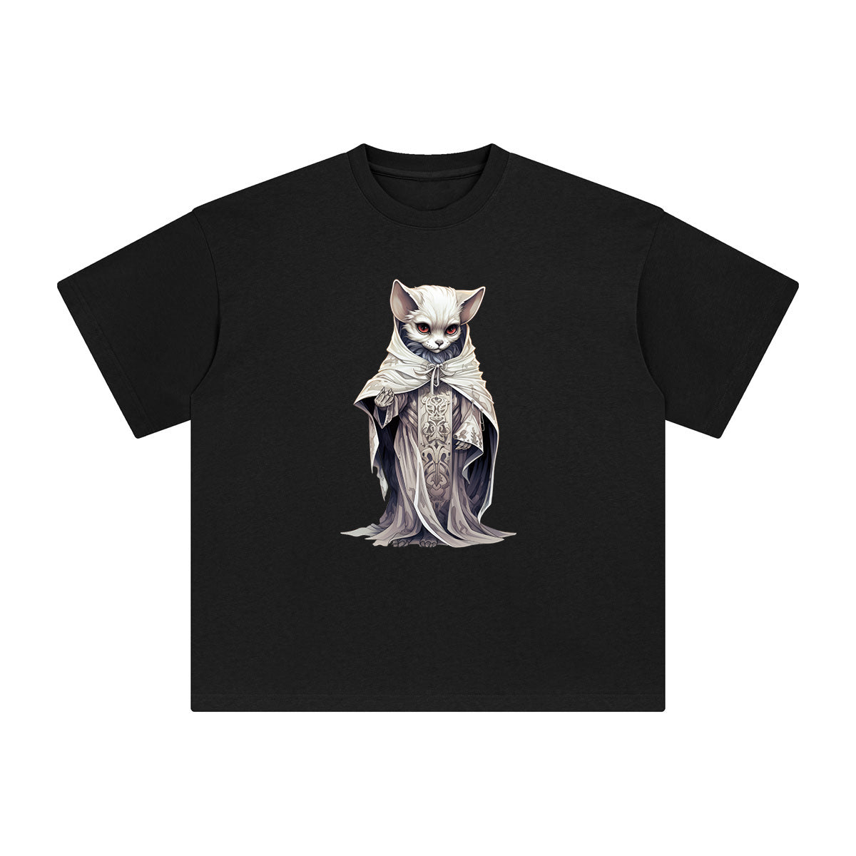 Ghost Cat Graphic Tee-INNBLAC Fashion Apparel