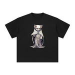 Ghost Cat Graphic Tee-INNBLAC Fashion Apparel