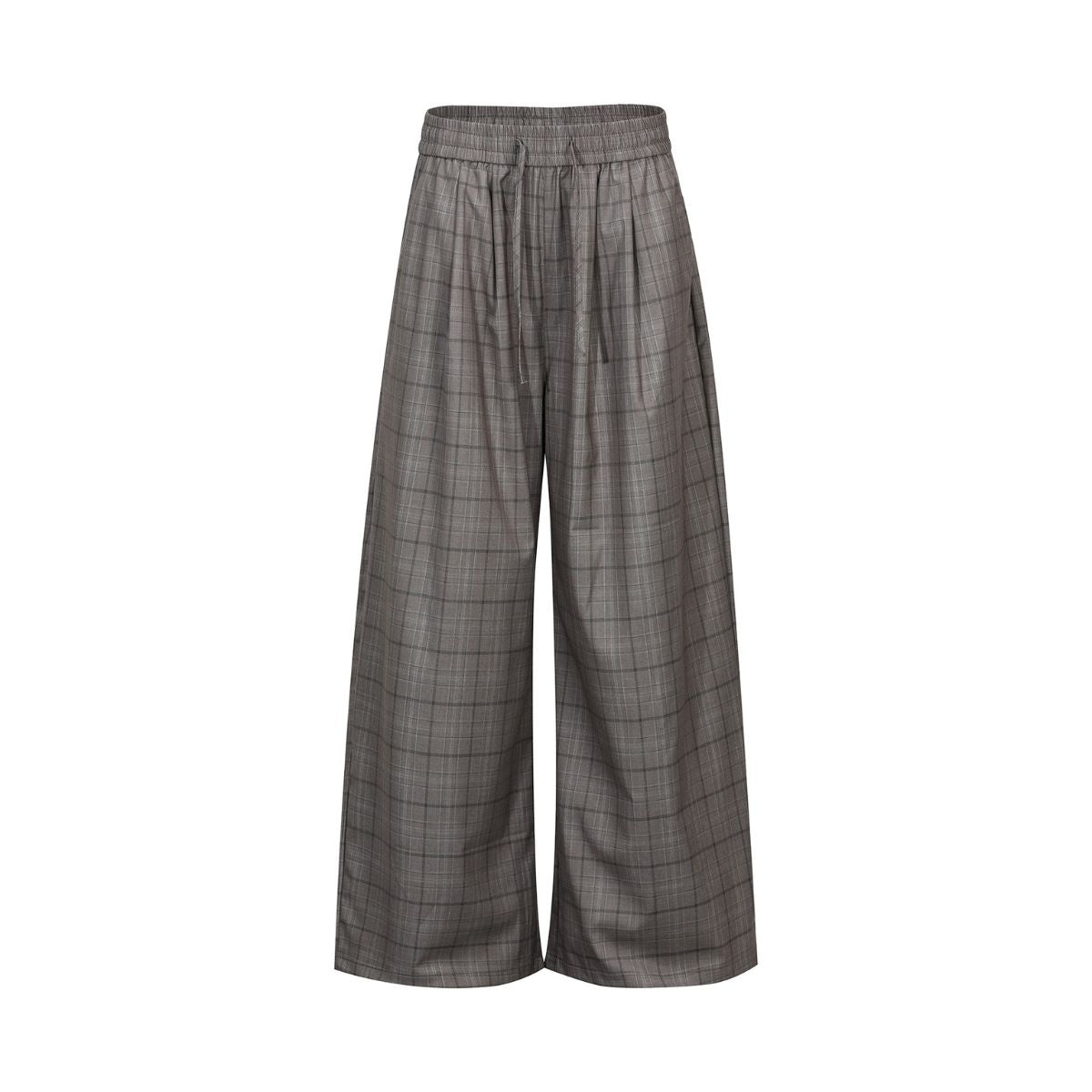 Vintage Plaid Wide Leg Drape Trousers