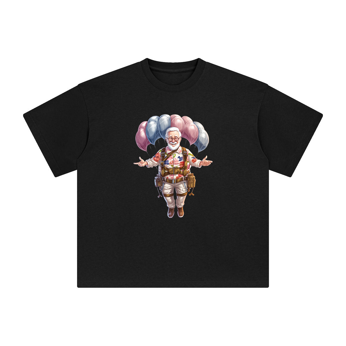 Grandpa Parachute Graphic Tee-INNBLAC Fashion Apparel