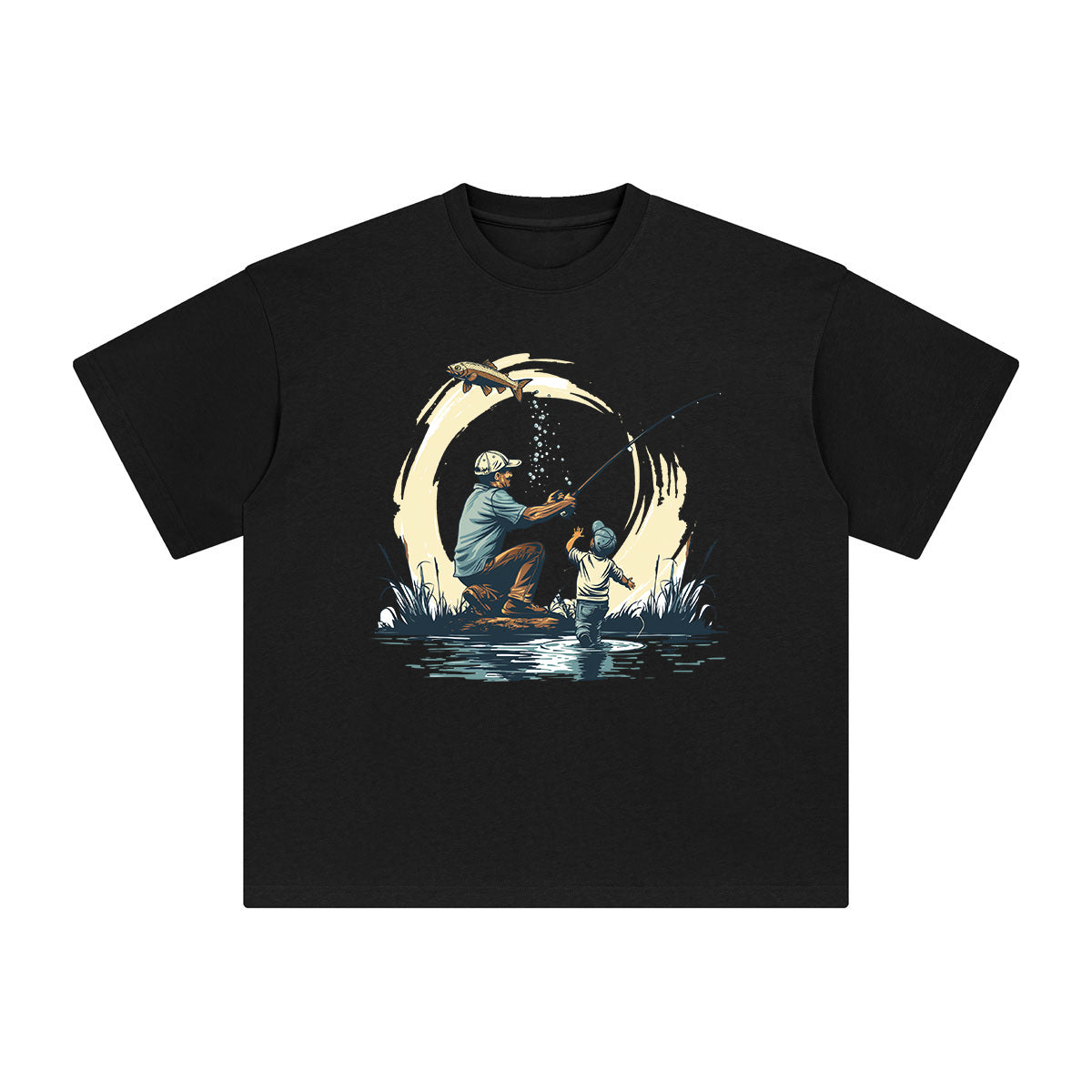 Dad & Son Fishing Graphic Tee-INNBLAC Fashion Apparel