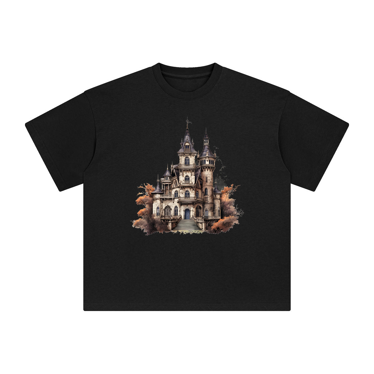 Halloween Castle Graphic Tee-INNBLAC Fashion Apparel