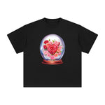 Valentine Roses Globe Graphic Tee-INNBLAC Fashion Apparel