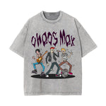Chaos Max Street Punk Graphic Washed Tee-INNBLAC Fashion Apparel
