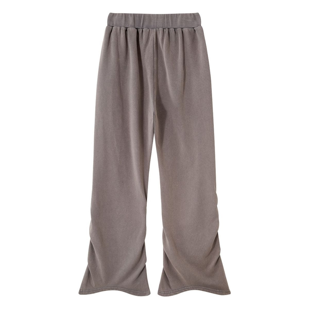 Vintage Washed Ruched Flared Casual Pants