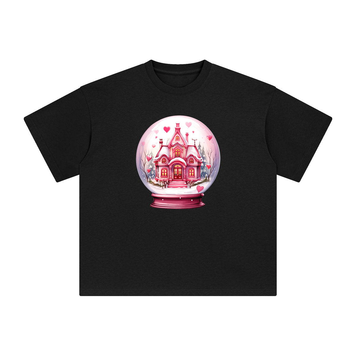 Valentine Snow Globe Graphic Tee-INNBLAC Fashion Apparel