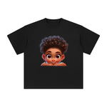 Peeking Boo Girl Graphic Tee-INNBLAC Fashion Apparel