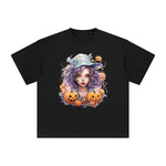 Girl & Pumpkin Graphic Tee-INNBLAC Fashion Apparel