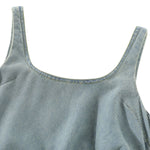 Falda vaquera con bordado de perlas y lavado vintage