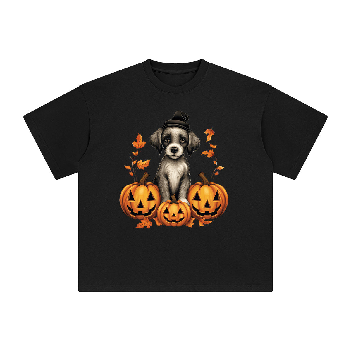 Dog & Pumpkin Graphic Tee-INNBLAC Fashion Apparel