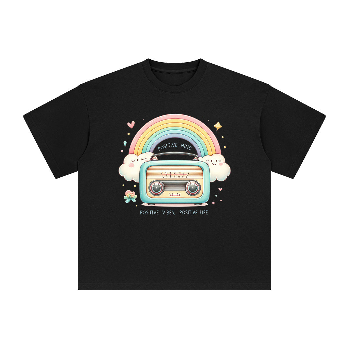 Positive Mind Positive Vibes Positive Life Graphic Tee-INNBLAC Fashion Apparel