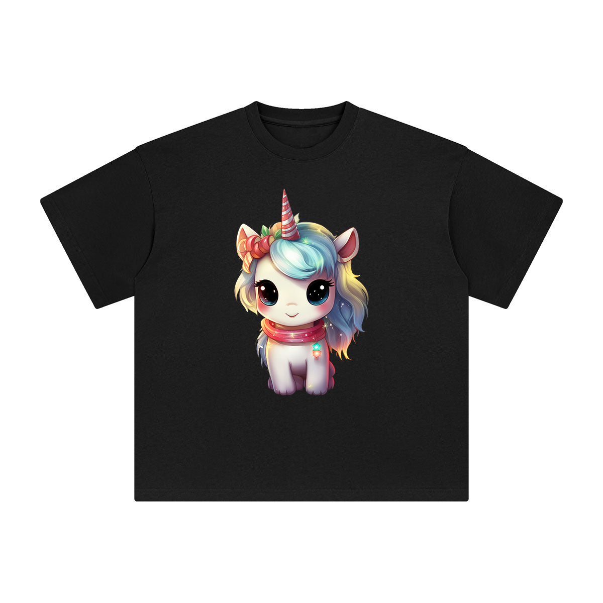 Pastel Christmas Baby Unicorn Graphic Tee-INNBLAC Fashion Apparel