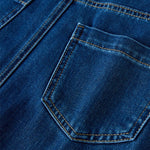 Falda vaquera con bordado de perlas y lavado vintage