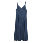 V-Neck Spaghetti Strap Denim Midi Dress
