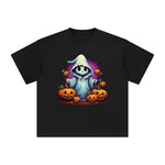 Halloween Ghost & Pumpkin Graphic Tee-INNBLAC Fashion Apparel