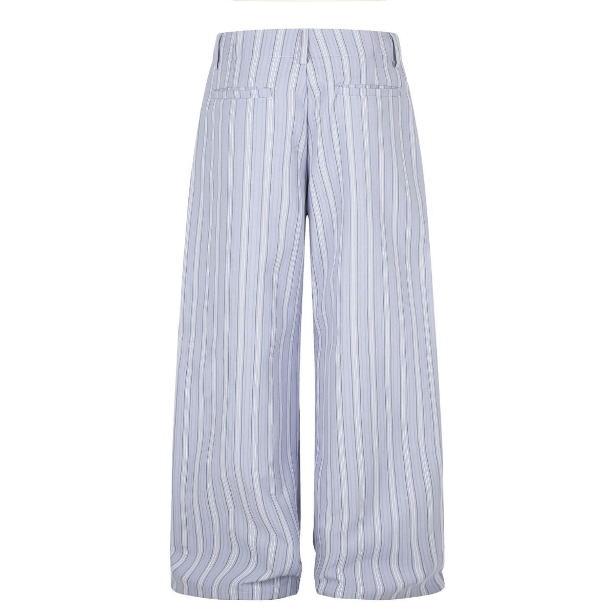 Vintage Contrast‑Stripe Pleated Relaxed Wide‑Leg Casual Trousers