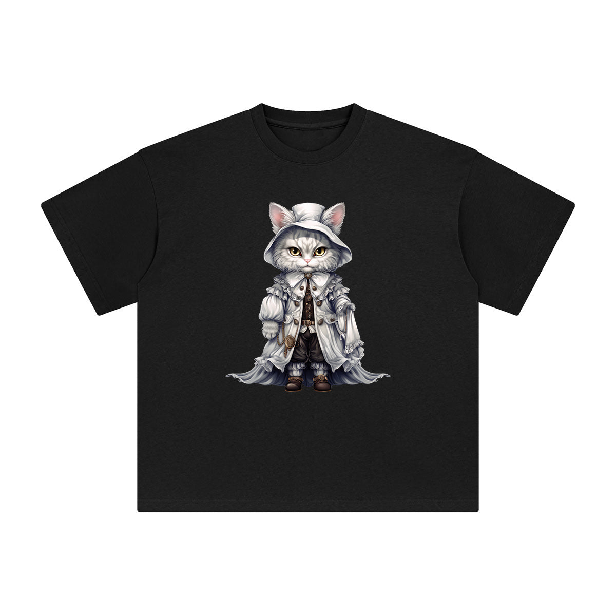 Ghost Cat Graphic Tee-INNBLAC Fashion Apparel