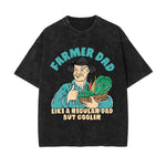 Farmer Dad Graphic Washed Tee-INNBLAC Fashion Apparel