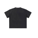 Wax Dyed Distressed Raw Hem Streetwear T Shirt