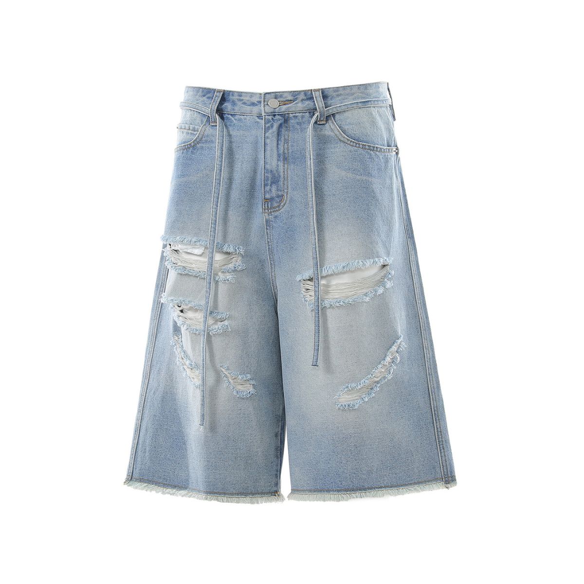 Vintage Distressed Baggy Denim Bermuda Shorts