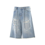 Vintage Distressed Baggy Denim Bermuda Shorts
