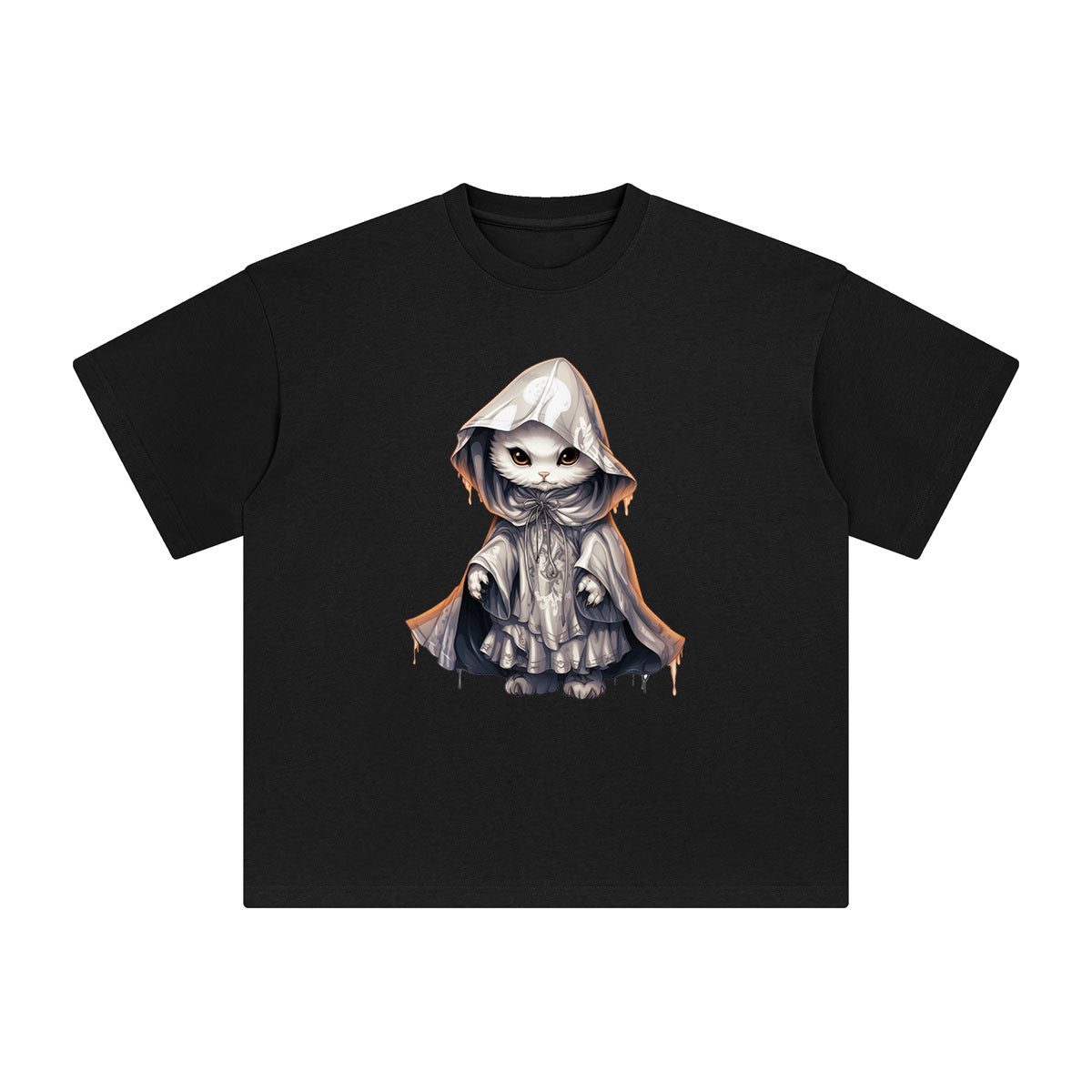 Ghost Cat Graphic Tee-INNBLAC Fashion Apparel