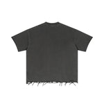 Camiseta lavada y desgastada de peso pesado de 9.3 oz