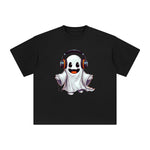Ghost Wearing Headphone Graphic Tee-INNBLAC Fashion Apparel