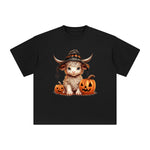 Halloween Highland Cow Graphic Tee-INNBLAC Fashion Apparel