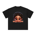 Peeking Boo Girl Graphic Tee-INNBLAC Fashion Apparel