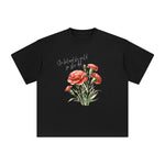 Violet Flowers Graphic Tee-INNBLAC Fashion Apparel