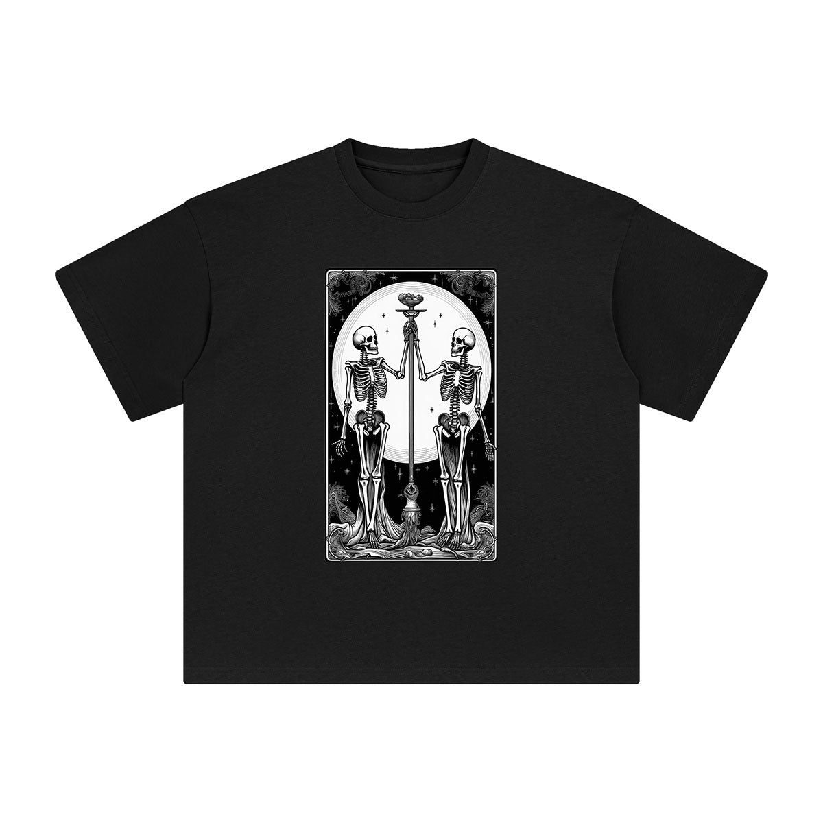 Mystery Skeleton Tarot Card Graphic Tee-INNBLAC Fashion Apparel