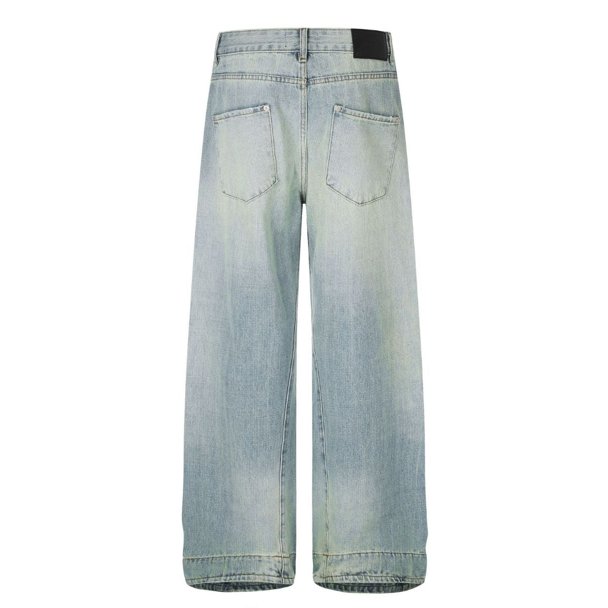 Vintage Blue Lightning Design Relaxed Denim Jeans