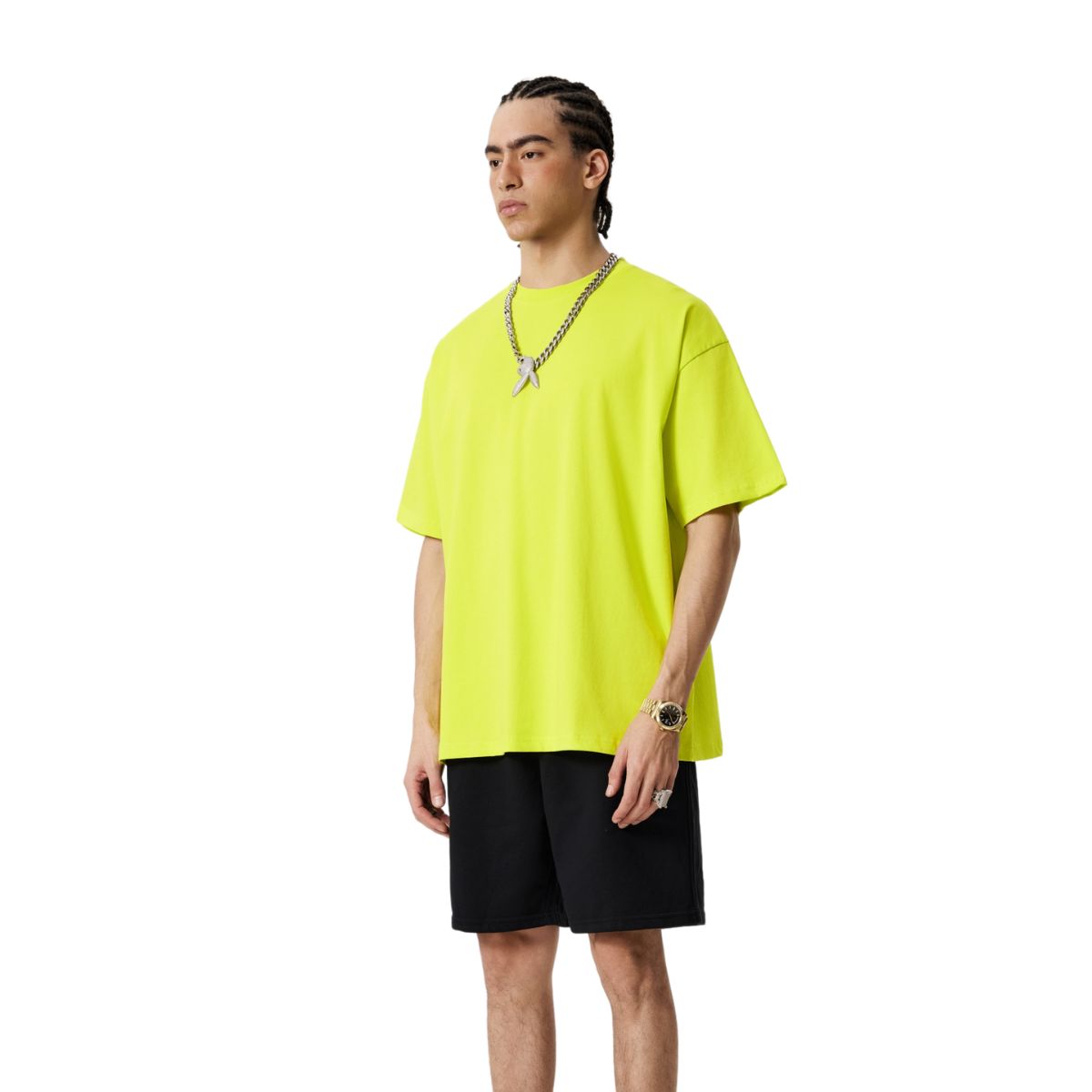 Camiseta de cuello redondo de color sólido de 7 oz