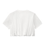 Double-Layer Bubble-Hem Cropped Streetwear Tee