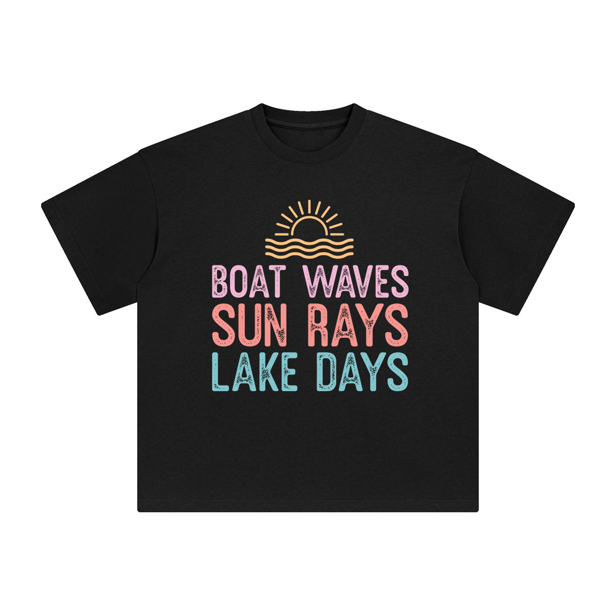 Boats Waves Sun Rays Lake Days Graphic Tee-INNBLAC Fashion Apparel
