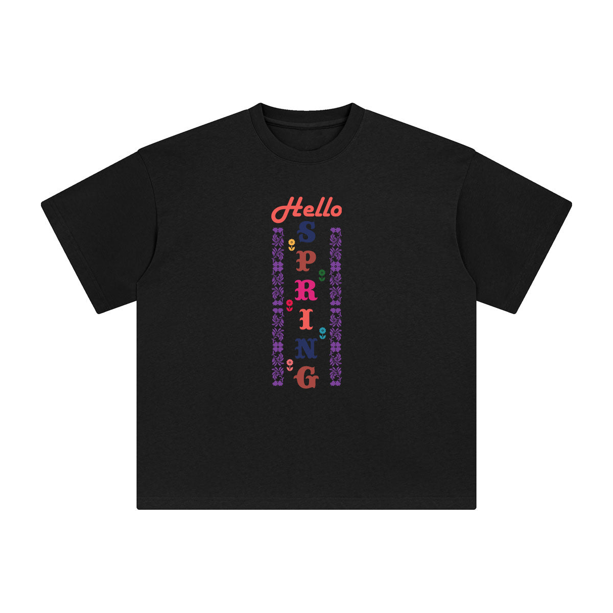 Hello Spring Aesthetic Graphic Tee-INNBLAC Fashion Apparel