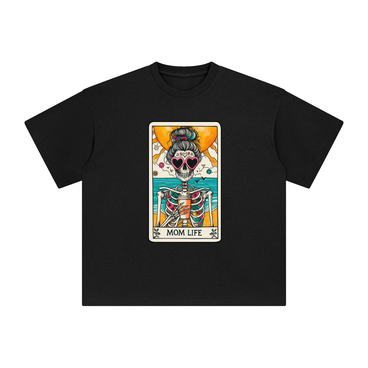 Skeleton Mom Life Graphic Tee-INNBLAC Fashion Apparel