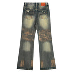 Distressed Vintage Wash Wide Leg Jeans