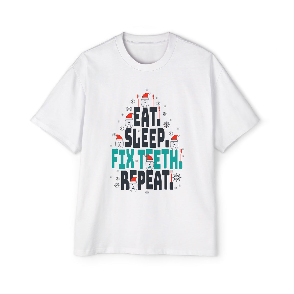 Eat Sleep Fix Teeth Repeat Graphic Tee-INNBLAC Fashion Apparel