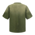 Splatter Dye Washed Distressed Air Mamba Cotton Tee